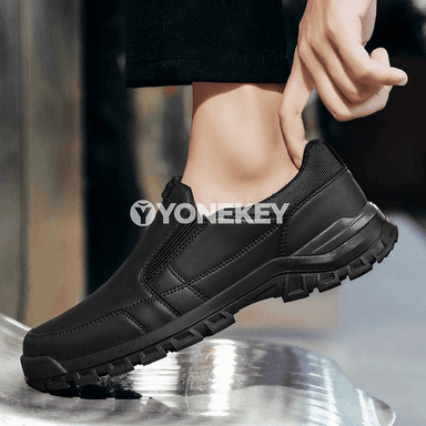 Erkekler üçin güýz deri slip-on köwüşler, gündelik we rahat
