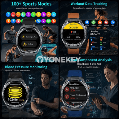 AI ECG saglygy gözegçilik edýän akylly sagat, 1.53" AMOLED, Bluetooth jaň