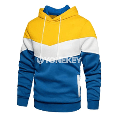 Erkekler üçin giň kesimli hoodili sweatshirtdäki köýnek, gündelik stil