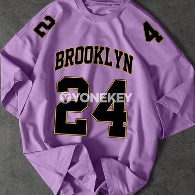 Erkekler üçin Brooklyn 24 ýazgyly rahat futbolka