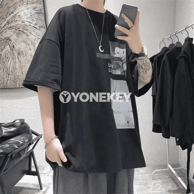 Erkekler üçin giň ölçegli talyp futbolka, moda çaply, 8XL