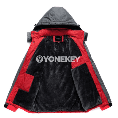 Erkekler üçin ýyly gyş penjek, kapşonly, çydamly we rahat model