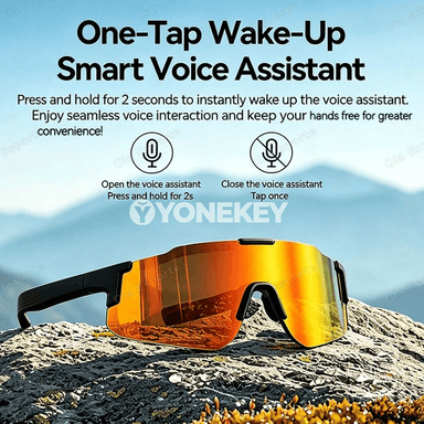Akylly welosiped äýnegi Bluetooth 5.3, açyk gulakly sesli sport äýnek