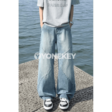 Erkekler üçin giň kesimli rahat jeans balak