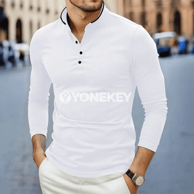 Erkekler üçin moda we rahat uzyn ýeňli boýunly futbolka