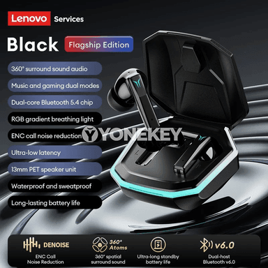 Lenovo GT105 Bluetooth gaming nauşnikler, RGB yşykly, 24 sagat