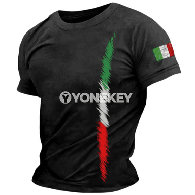Italiýa baýdakly ýaz-tomus unisex futbolka, giň kesim
