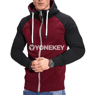 Erkekler üçin zippeli hoodili ýyly sweatshirt, gyş güýz modeli