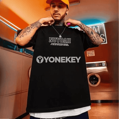 Erkekler üçin giň kesimli çaply futbolka — Teddy Bear, gysga ýeňli, 8XL