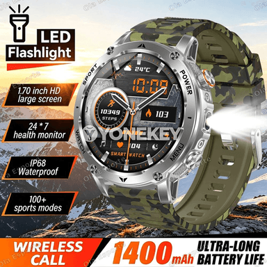 HT30 1400 mAh sport akylly sagat, LED çyraly, Bluetooth jaňly