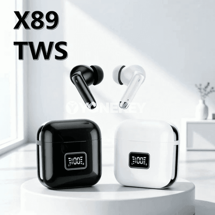 Bluetooth TWS simsiz nauşnikler, sport üçin, suw geçirmeýän, mikrofonly