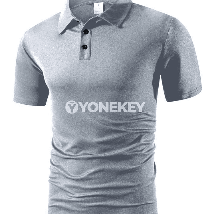 Erkekler üçin ýeňil, dem alýan polo futbolka, gysga ýeňli