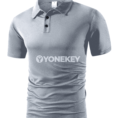 Erkekler üçin ýeňil, dem alýan polo futbolka, gysga ýeňli
