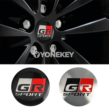 Toyota GR üçin 56 mm tigir merkezi emblemaly gapak stikeri, 4 sany
