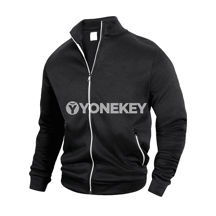 Erkekler üçin ýaz- güýz dik ýaka zipli ýeňil jaket