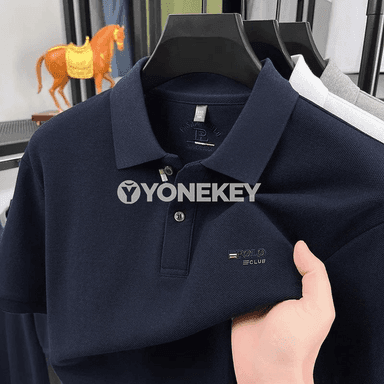 Erkekler üçin ýeňil, gysga ýeňli klassik polo köýnek