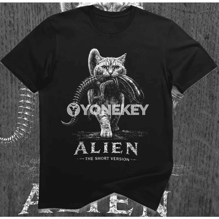 Alien Short Edition pişikli ýaz pasly erkek futbolkasy, giň kesim
