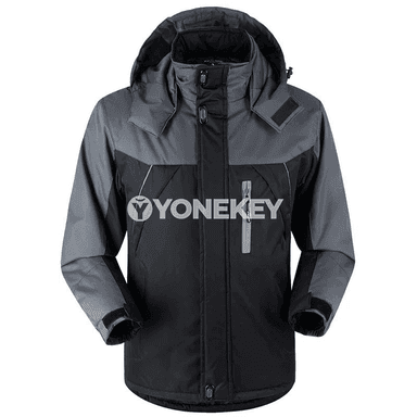 Erkekler üçin ýyly gyş penjek, kapşonly, çydamly we rahat model