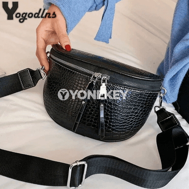 Zenanlar üçin lýuks crossbody sumka, chainli saddle model