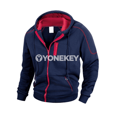 Erkekler üçin kapşonly ýaz-güýz fermuarly jaket