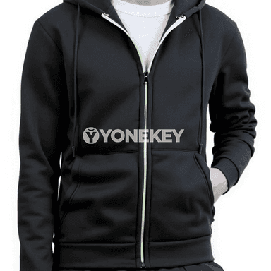 Erkekler üçin kapýuşonly fermuarly jaket, güýz-gyş üçin rahat