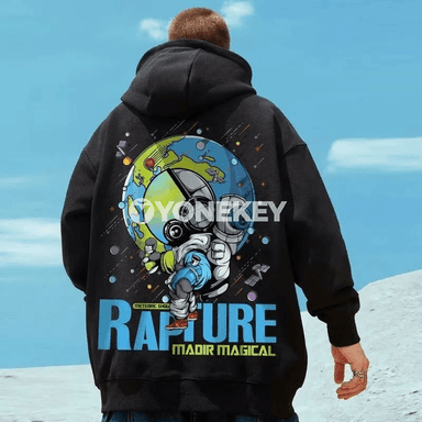 Erkekler üçin ýyly kapýuşonly giň futbolka, M–8XL
