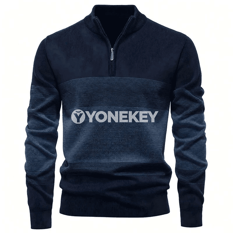 Erkekler üçin fermuarly trikotaž hudi, ýeňil gündelik sweatshirt