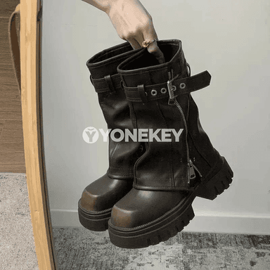 Zenanlar üçin biker ädikler, platformaly, baldyk derejesinde