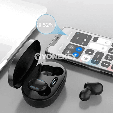 DAMORE E7S simsiz Bluetooth nauşnik, mikrofonly, LED displeýli