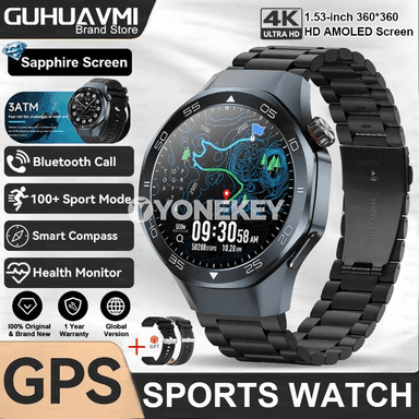 Erkekler üçin GPS akylly sagat, sport we şäher ulanyşy üçin
