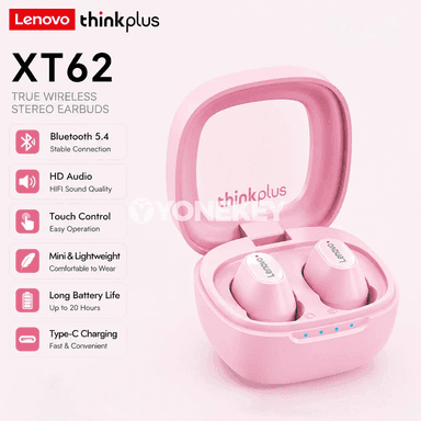Lenovo XT62 simsiz Bluetooth 5.3 TWS sport nauşnikler, mikrofonly