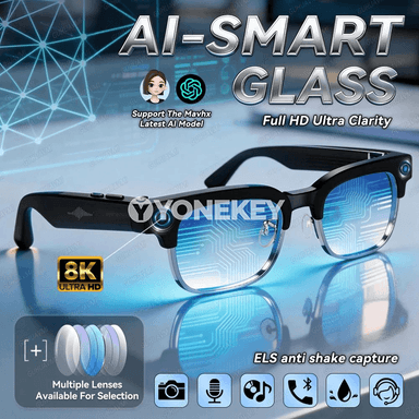 Akylly kamera äýnekleri 4K, AI terjime, Bluetooth jaň, IP66