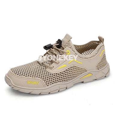 Howa geçiriji mesh erkek sport we gezelenç köwüşleri, ýeňil ýazky model