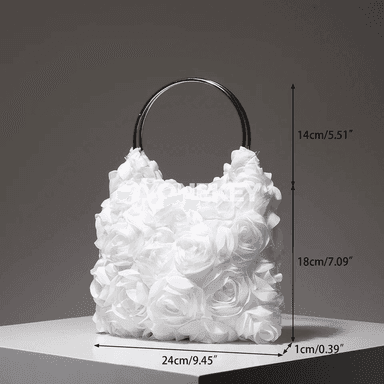 Zenanlar üçin bucket görnüşli gülli elegante sumka