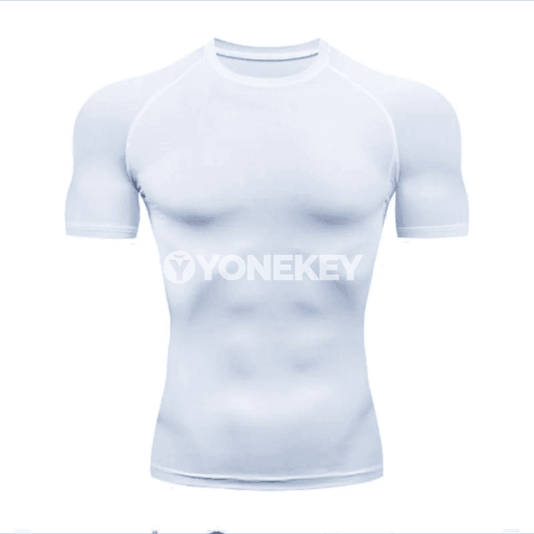 Erkekler üçin kompression sport futbolka, uzyn ýeňli, fitnes üçin