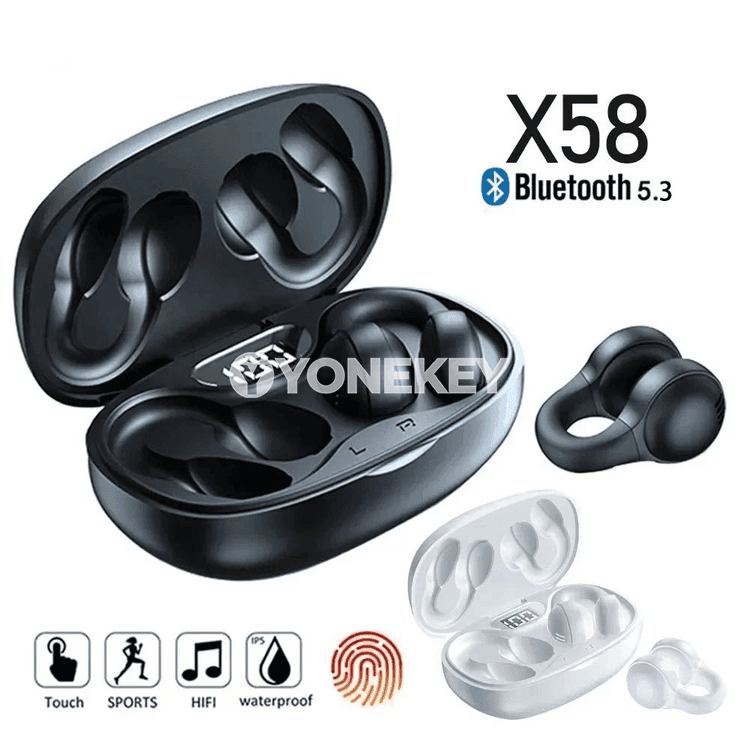 TWS X58 Bluetooth sport gulaklyklar, su geçirmeýän, mikrofonly