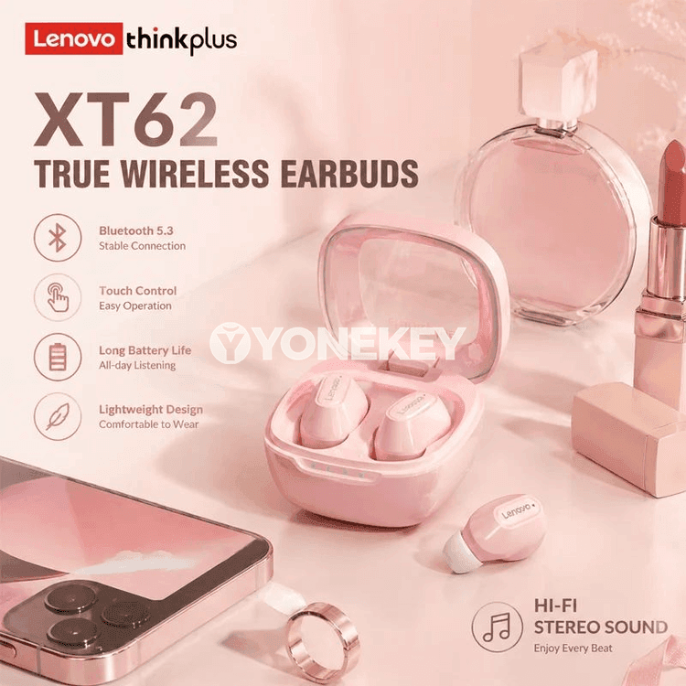 Lenovo XT62 simsiz Bluetooth 5.3 TWS sport nauşnikler, mikrofonly