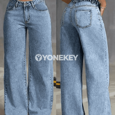 Aýal-gyzlar üçin rahat slim fit denim jalbarlar, uly ölçegler