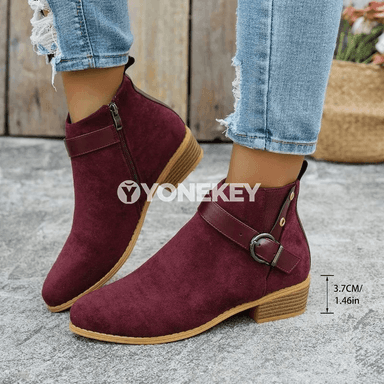 Zenanlar üçin suede ankle boots, Chelsea görnüşli gündelik köwüşler