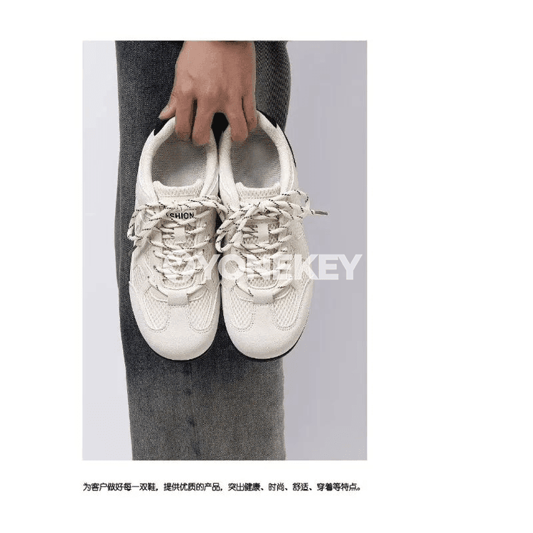 Erkekler üçin mesh retro sport köwüşleri, gara we ak