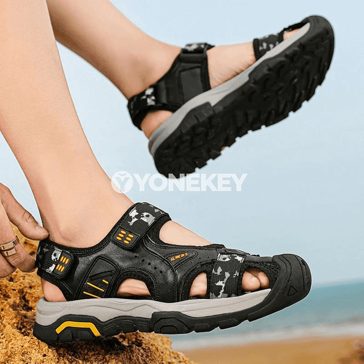 Erkekler üçin ýazlyk kanwa sandal aýakgaplary, ýeňil we rahat