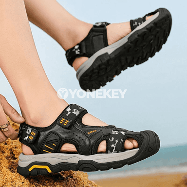 Erkekler üçin ýazlyk kanwa sandal aýakgaplary, ýeňil we rahat