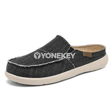 Erkekler üçin ýeňil kanwa köwüşler, tomusky dem alýan slip-on aýakgap
