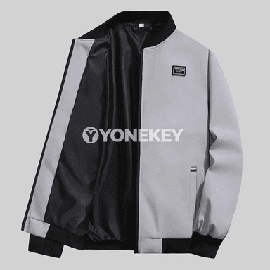 Erkekler üçin ýeňil ýaz-küýz ýel geçirmeýän jaket, zipperli