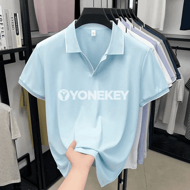 Erkekler üçin ýeňil, dem alýan polo köýnek, tomuslyk rahat stil