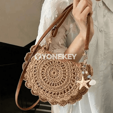 Tomusly samandan aýal sumkasy, tomusky plýaž üçin ýeňil crossbody