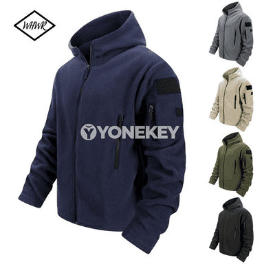 Erkekler üçin ýyly flees taktiki kapýuşonly gyş kurtkasy