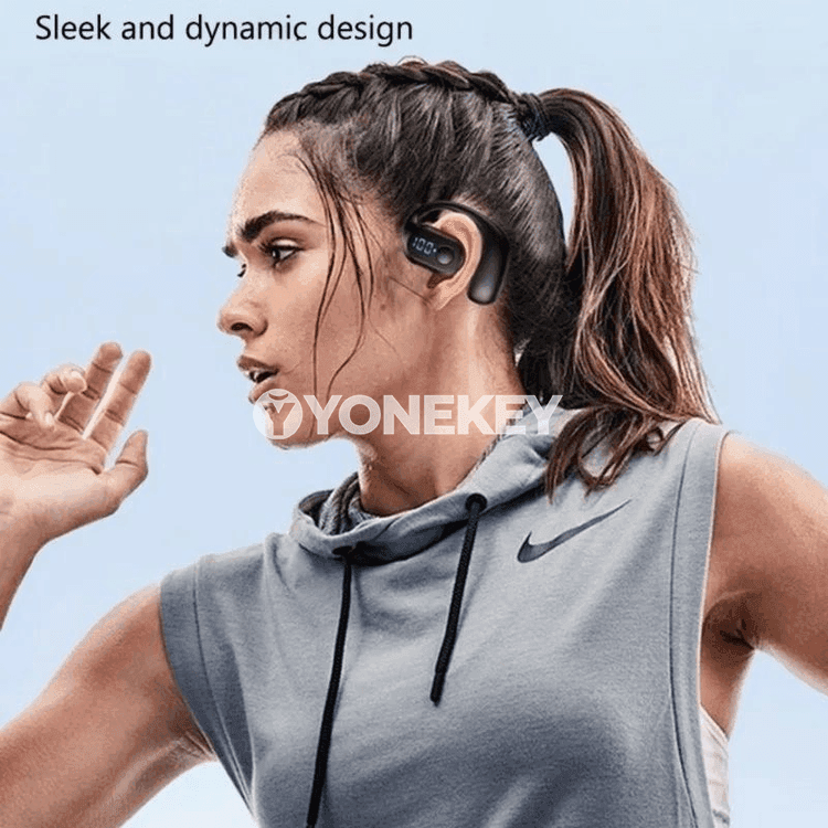 Bluetooth 5.4 simsiz nauşnik, LED displeýli, bir gulaklyk