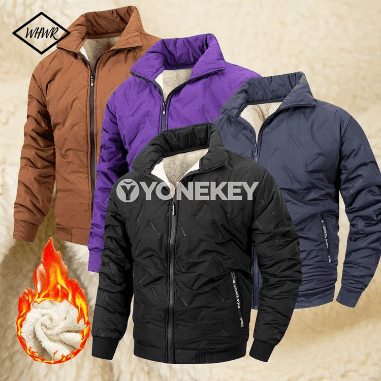 Erkekler üçin ýyly fleece gyş penjeki, gündelik we açyk howa üçin