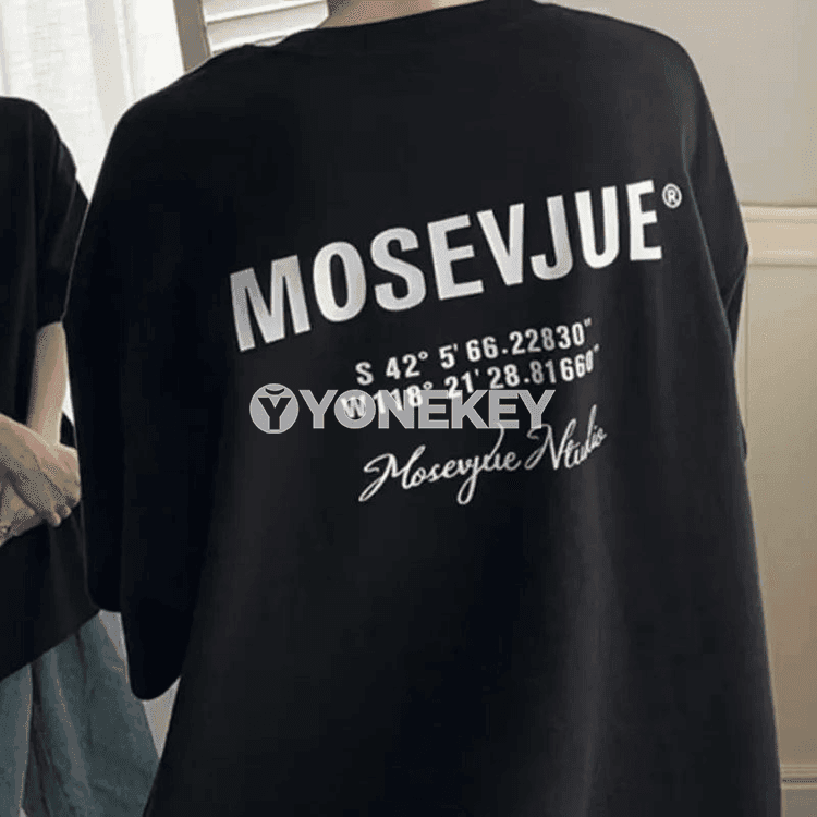 Erkekler üçin gündelik giň T-shirt, MOS ýazgyly, 8XL çenli